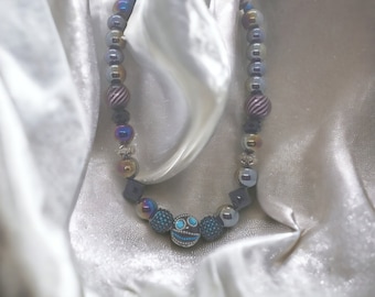 Blue Necklace For Women - Jeweled Necklace - Multicolored Necklace For Women - Statement Necklace - One Of A Kind Necklace - Gift For Her