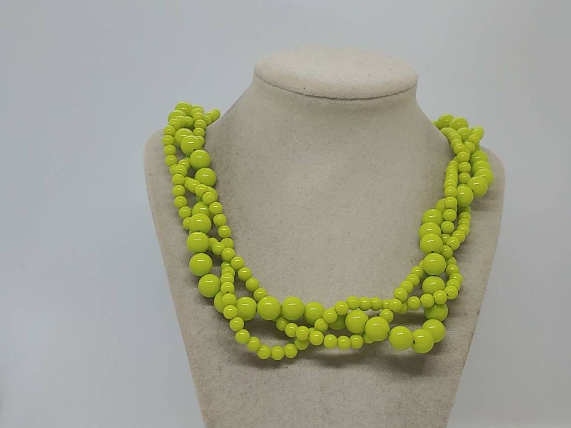 Lime Green Necklace Green Necklace for Her Braided Etsy