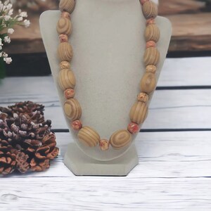 Brown Wooden Necklace - Wooden Necklace For Women - One Of A Kind Necklace - Brown Necklace For Women - Statement Necklace - Gift For Women