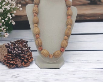 Brown Wooden Necklace - Wooden Necklace For Women - One Of A Kind Necklace - Brown Necklace For Women - Statement Necklace - Gift For Women