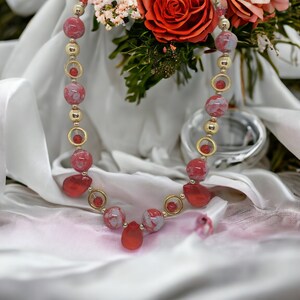 Red Necklace For Women - Valentine&#39;s Day Gift - Statement Necklace - Bib Necklace - One Of A Kind Necklace - Multicolored Necklace For Her
