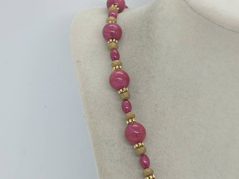 Wedding Necklace Gift Statement Necklace One Of A Kind Necklace Pink and Gold Necklace Heart Necklace Valentine/'s Day Necklace