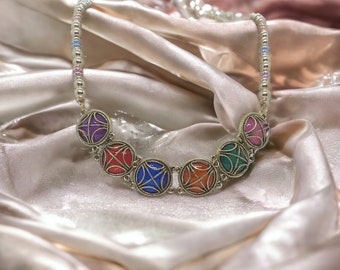 Jeweled Necklace - Multicolored Necklace For Her - One Of A Kind Necklace - Statement Necklace - Wedding Necklace - Bridesmaid Necklace