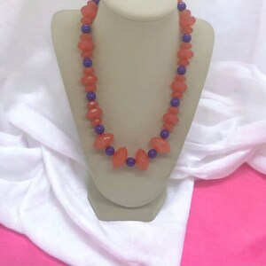Pink and Purple Necklace - One Of A Kind Necklace - Statement Necklace - Acrylic Necklace - Colorful Necklace - Multicolored Necklace