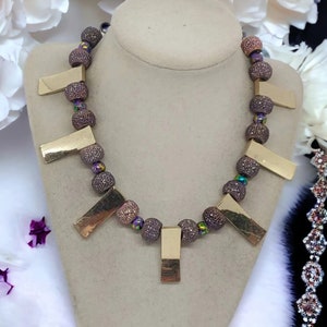 Shamballa Necklace - Purple Necklace For Women - One Of A Kind Necklace - Statement Necklace - Wedding Necklace - Multicolored Necklace