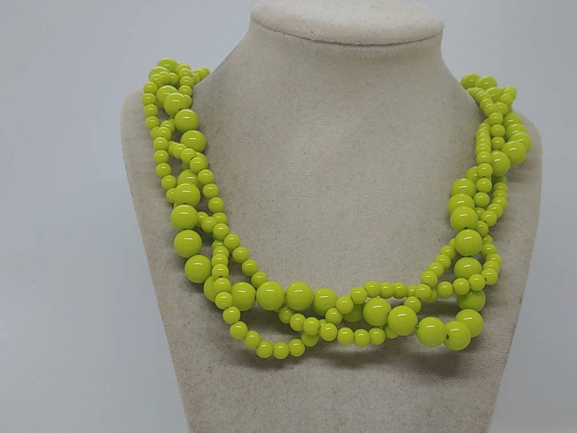 Lime Green Necklace Green Necklace for Her Braided Etsy