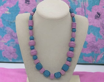 Wooden Necklace For Her - One Of A Kind Necklace - Artsy Necklace - Multicolored Necklace For Women - Wood Necklace - Statement Necklace