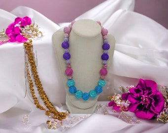 Ciondolo Collana Shamblla Con Cuore Multicolore In Cristallo, Catena A Serpente, Rame