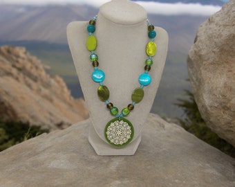 Bohemian Necklace - Boho Necklace - Multicolored Necklace For Her - One Of A Kind Necklace - Statement Necklace - Glass Necklace - Gift
