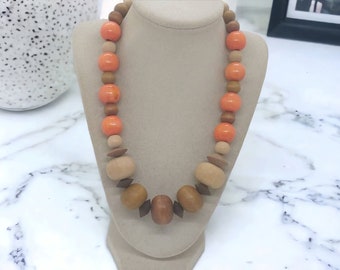Wooden Necklace - Multicolored Necklace For Women - Statement Necklace - Boho Necklace - One Of A Kind Necklace - Bohemian Necklace - Gift