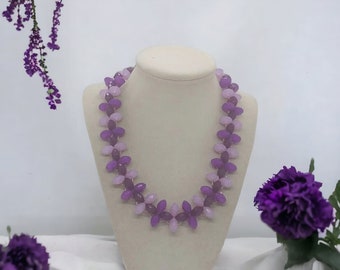 Purple Necklace For Her - Acrylic Necklace - Statement Necklace - One Of A Kind Necklace - Bridesmaid Necklace - Wedding Necklace - Gift