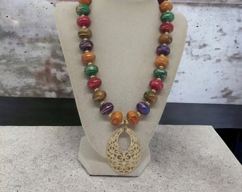 Mehrfarbige Halskette für Frauen -Jeweled Halskette - Bunte Halskette - Einzigartige Halskette - Statement Halskette - Boho Halskette - Geschenk