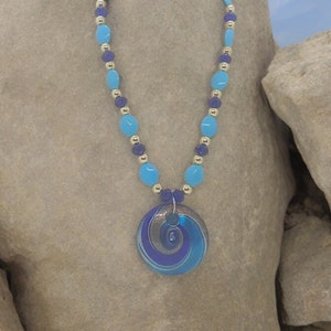 Blue Necklace For Women - One Of A Kind Necklace - Statement Necklace - Multicolored Necklace For Women - Mother&#39;s Day Necklace - Great Gift