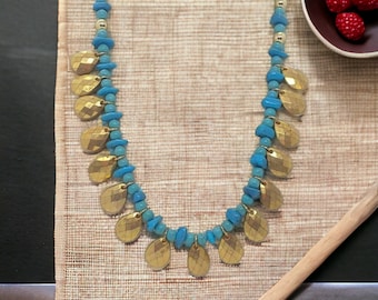 Turquoise Necklace For Women - Gemstone Necklace - One Of A Kind Necklace - Statement Necklace - Bridesmaid Necklace - Multicolored Necklace