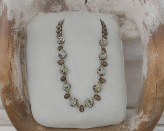 Leaf Necklace - Flower Necklace - Brown Necklace For Women - One Of A Kind Necklace - Boho Necklace - Statement Necklace - Gift For Women