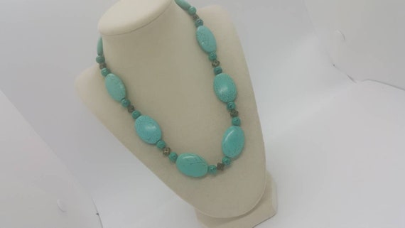 Items similar to Turquoise Acrylic Necklace - Turquoise Statement ...