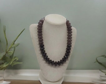 Gray Necklace For Women - Acrylic Necklace - Statement Necklace - One Of A Kind Necklace - Boho Necklace - Gift For Women - Beaded Necklace