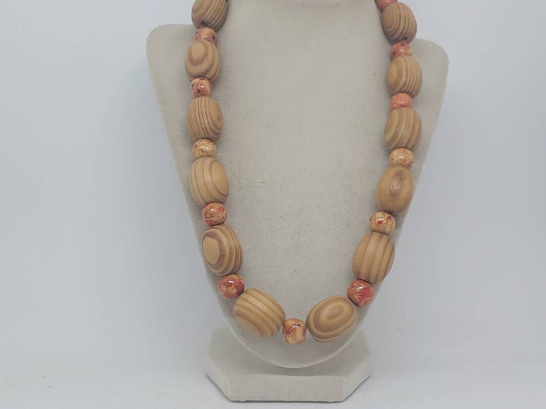 Wood Ball Necklace - Brown main image 1