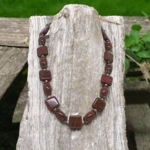 Jasper Necklace - Red Jasper Necklace - Gemstone Necklace - One Of A Kind Necklace - Statement Necklace - Red Necklace For Women - Gift