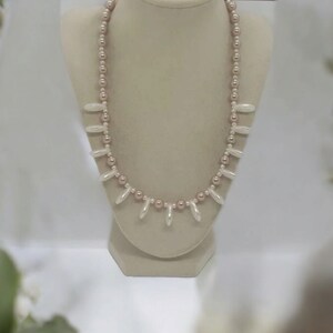 Pink Pearl Necklace - Pink Necklace - Pearl Necklace - Wedding Necklace - One Of A Kind Necklace - Mother&#39;s Day Necklace - Gift For Women