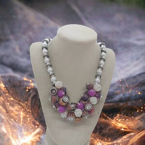 Shamballa Necklace - Sparkle Necklace - One Of A Kind Necklace - Chunky Necklace - Statement Necklace - Wedding Necklace - Bib Necklace