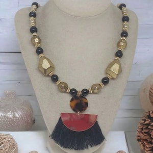 Fringe Necklace - One Of A Kind Necklace - Multicolored Necklace For Women - Tassel Necklace - Statement Necklace - Bib Necklace - Gift