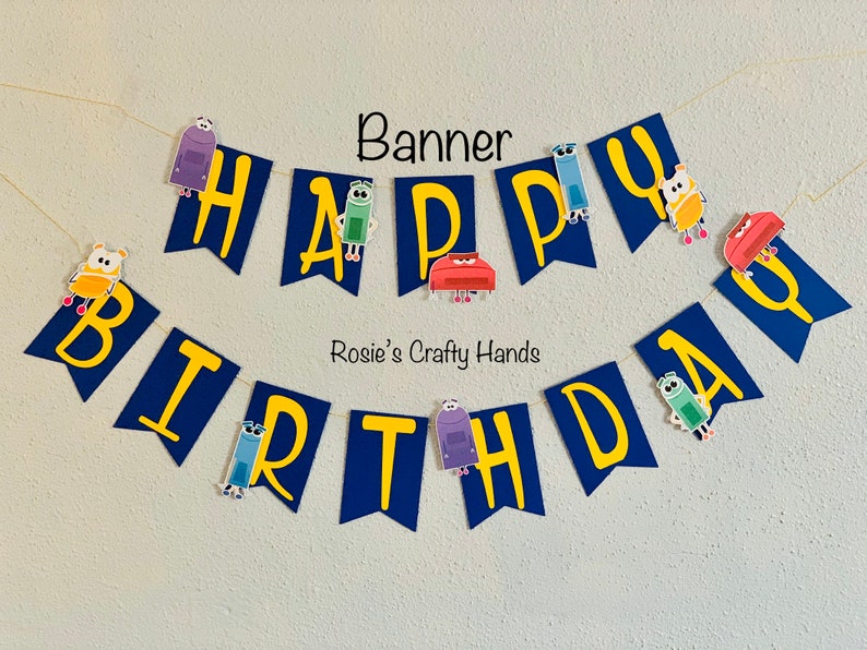 Storybots inspired birthday Banner