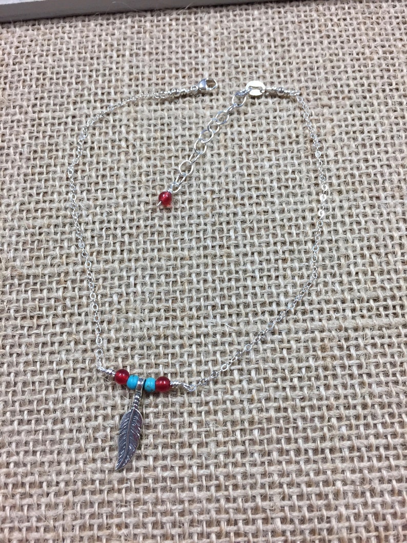 Feather Anklet Feather Jewelry Sterling Silver Anklet Silver Etsy