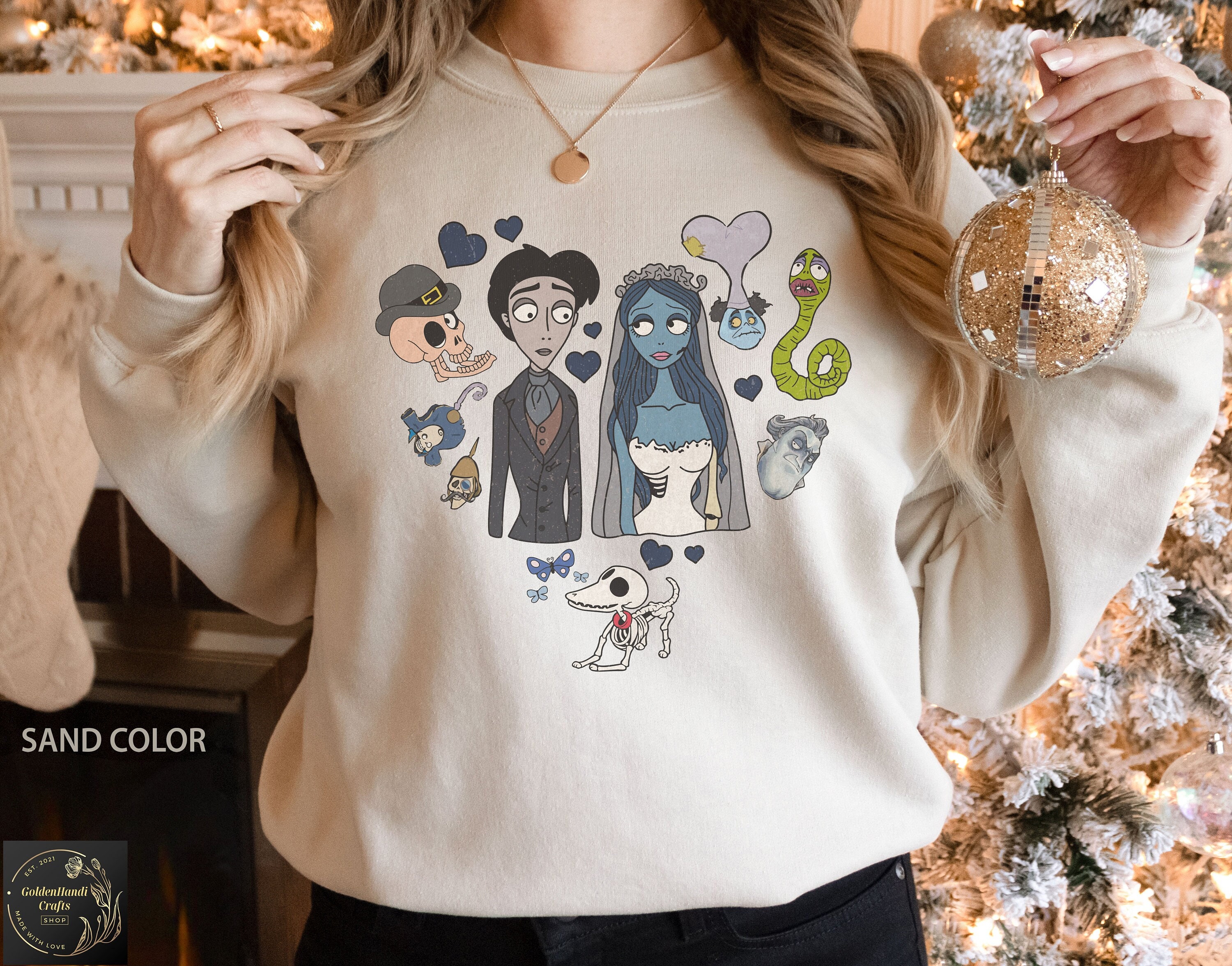 Discover Retro Corpse Bride Sweatshirt, Emily and Victor Sweatshirt, Corpse Bride Couple Shirt, Tim Burton Movie Shirt, Valentines Day Gift