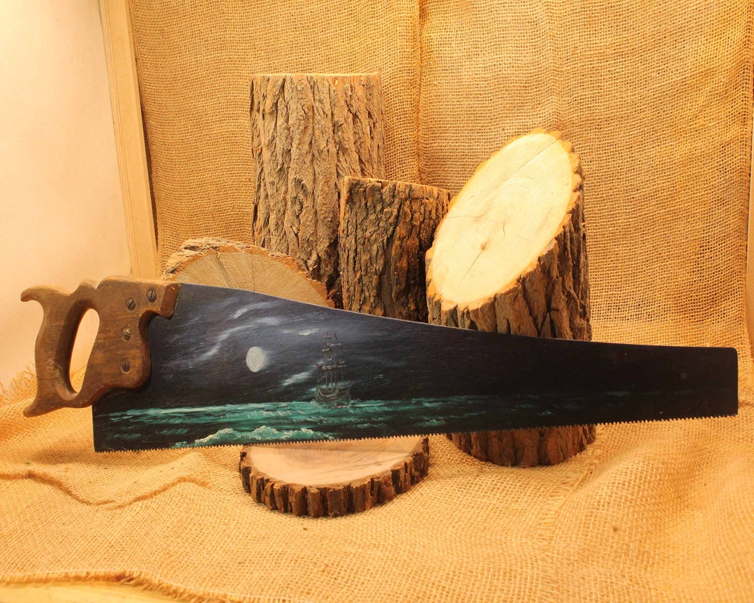 Decorative Painted Hand Saw Wall Art Etsy