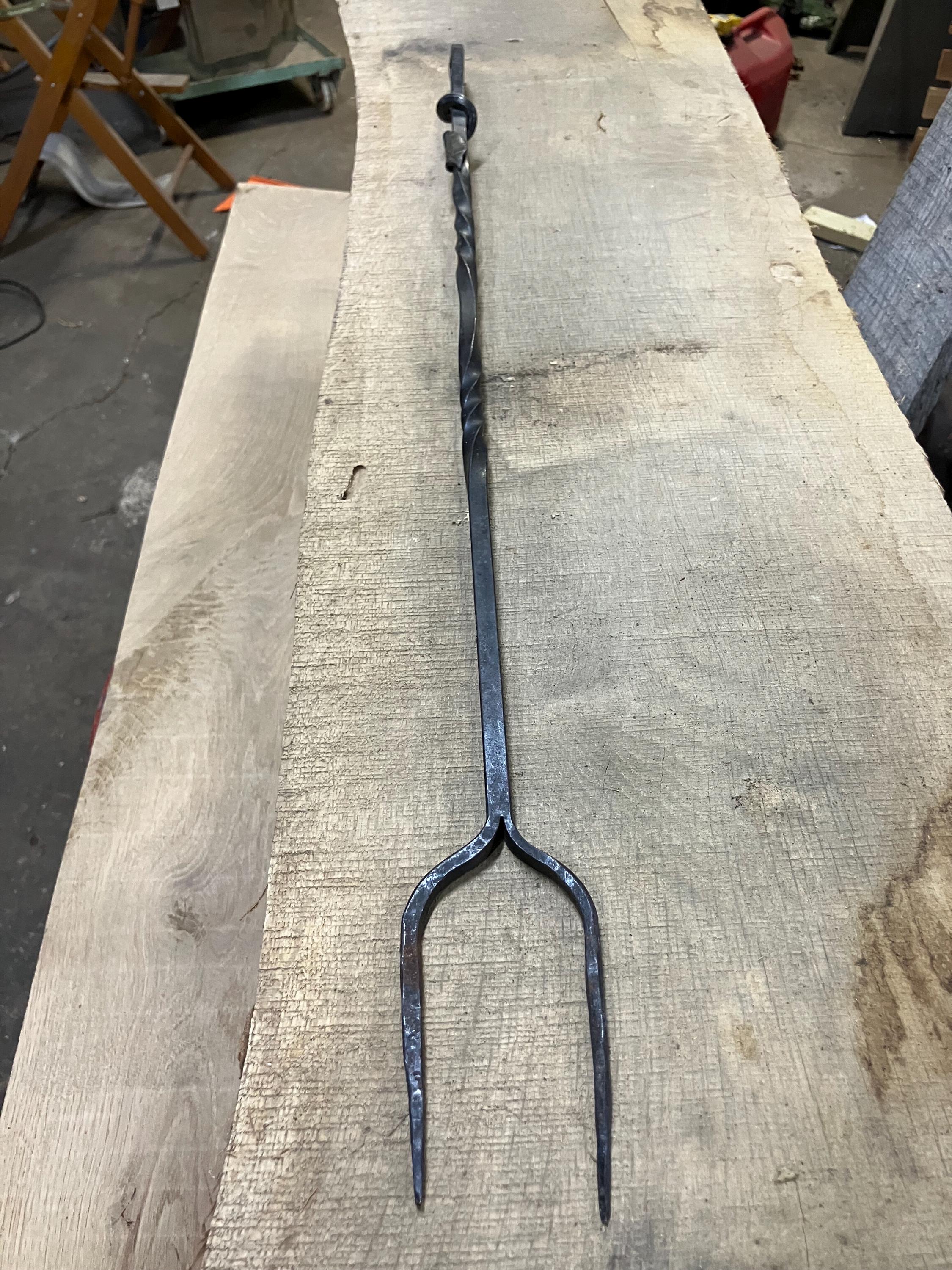 Forged Twisted Hot Dog/ Marshmallow Campfire Roasting Fork