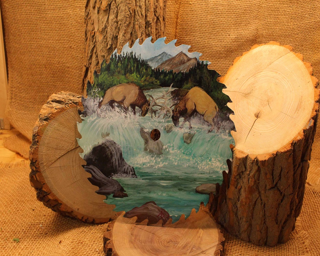 Decorative Painted Saw Blade Wall Art Etsy