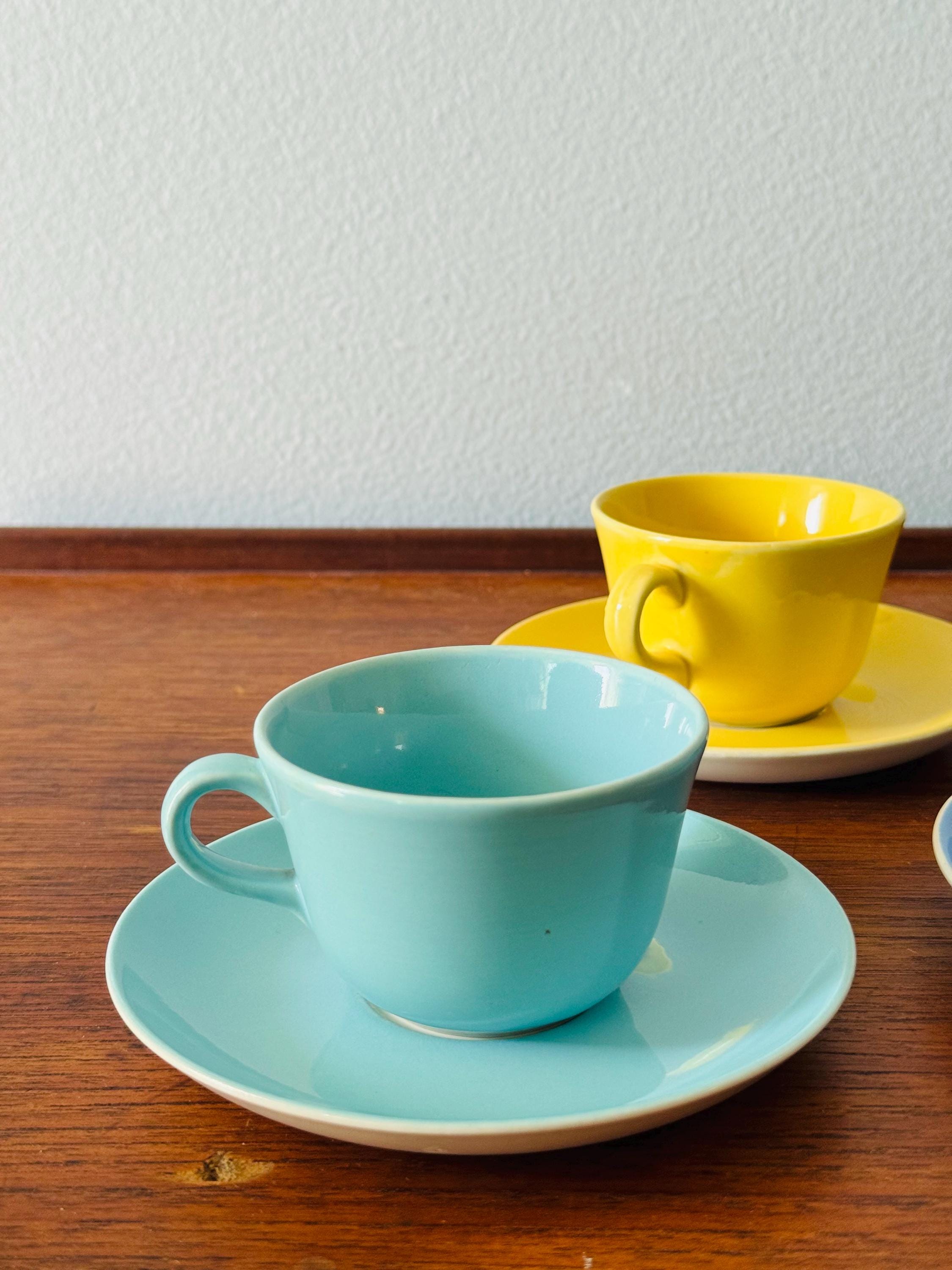 Set of Three Vintage Arabia Finland Ceramic Coffee Cup Set Maija