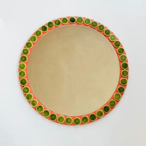 A fabulous wood and ceramic mirror with the French artist Mithé Espelt style
