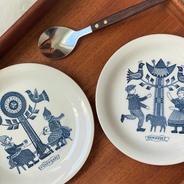 Set 4 Stück Vintage Keramikteller mit verschiedenen Mustern von Royal Sphin Holland, 1960er Jahre
