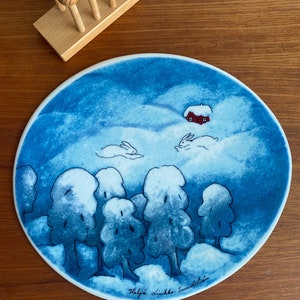Like new Arabia wall tile named snow games , 1990s