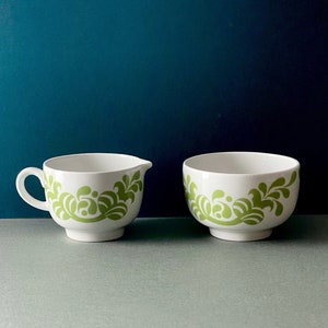 Rare vintage Arabia Finland creamer and suger bowl named “Suleima”, 1970s, made in Finland