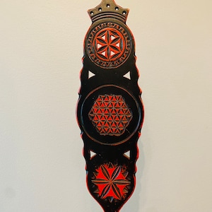 RUKINLAPA, Finnish folk art, painted wood decoration, 1971, made in Finland