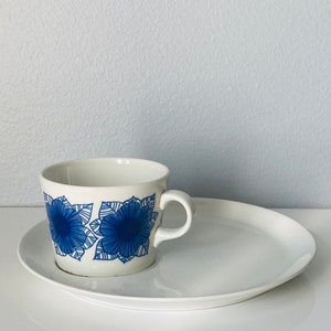RARE vintage Arabia Finland ceramic breakfast set named “Malva”, designed by Esteri Tomula,1960s, Made in Finland