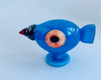 Oiseau En Verre Oiva Toikka Nuutajärvi Notsjö Finlande - Signé, Vers 1970 | Figurine Collector