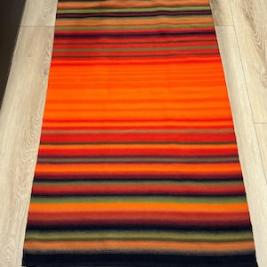 Bright and joyful Mid Century Modern Vintage Finnish woolen Rug (Raanu),handmade in Finland in 1970