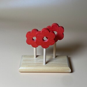 Vintage flower Aarikka wooden napkin holder, Made in Finland, 1980s