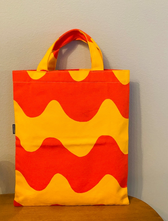 Marimekko Canvas Cotton Bag With Lokki Pattern Which Designed by