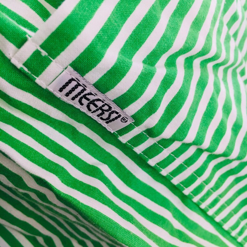 1970s Vintage green stripes dress made in Finland by Meersi Rovaniemi