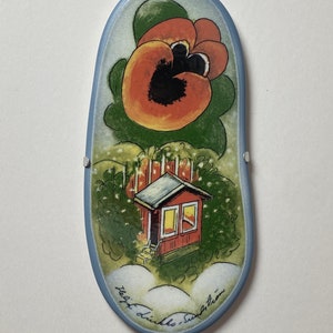 Vintage Arabia Finland ceramic screen Printing art wall plate named ”Muistan sinua” by Heljä Liukko-Sundström, 2000