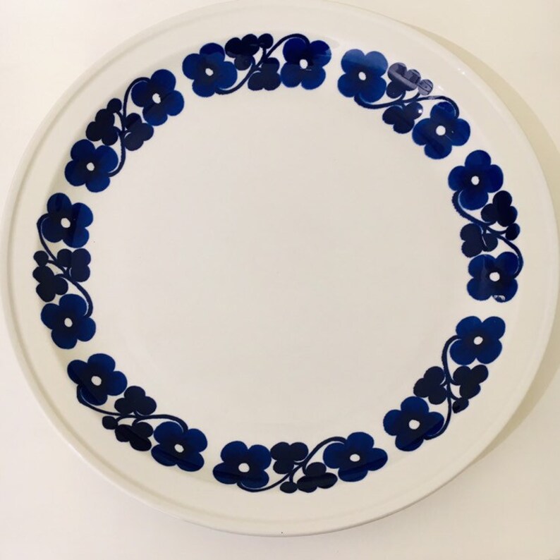 Made in Finland Very Big rare vintage Arabia Finland ceramic plate named Aamu designed by Esteri TomulaG\u00f6ran B\u00e4ck 1970s