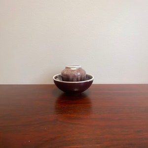 With original tag/ a set of Classic beautiful Kupittaan savi Pottery vase and bowl 1950s - Made in Finland