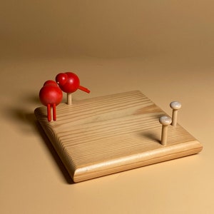 Vintage Aarikka wooden bird napkin holder, designed by Kaija Aarikka, Made in Finland, 1980s