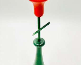 Rare grand bougeoir vintage Aarikka tulipe - 1980, fabriqué en Finlande