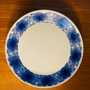 Made in Finland Very Big rare vintage Arabia Finland ceramic plate named Aamu designed by Esteri TomulaG\u00f6ran B\u00e4ck 1970s